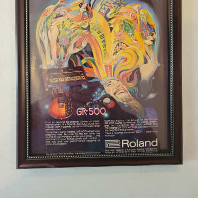 1978 Roland Color Promotional Ad Framed Roland GR-500 Synthesizer Original