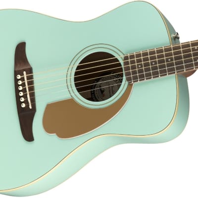 Fender Malibu Electric Acoustic Guitar in Aqua Splash with Walnut Fretboard image 7