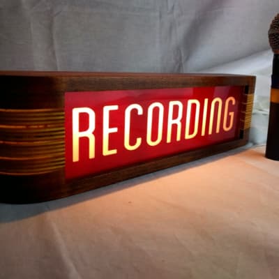 Studio Warning Sign, 14", "Recording", Red BG image 2
