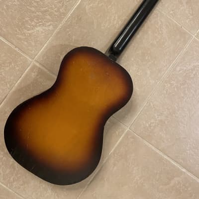 Cameo Vintage  Parlor Acoustic Guitar - Made in Holland 1960's Brown Burst Short Scale image 10