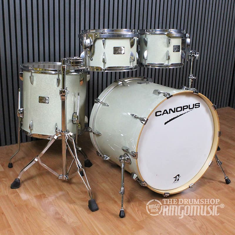 Canopus Yaiba II 22" - 10" - 12" - 16" Groove Kit Birch Ice White Sparkle Lacquer 4pcs JSM-B22S-IWSL image 1