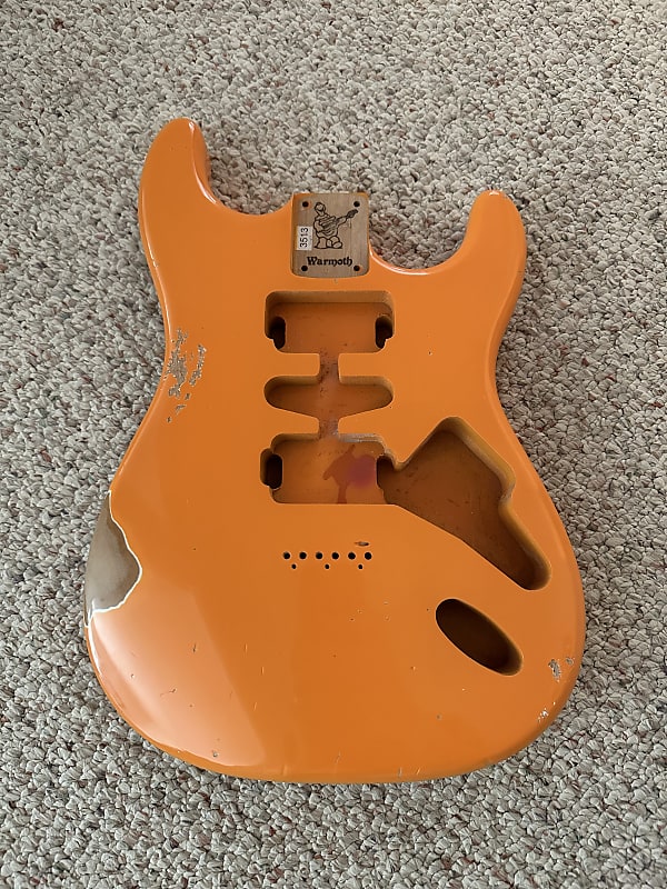 Warmoth Hardtail HSH Stratocaster Body Capri Orange Relic