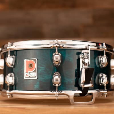 PREMIER 14 X 5.5 VITRIA SNARE DRUM, TURQUOISE LACQUER, DIE CAST HOOPS (PRE-LOVED) image 2