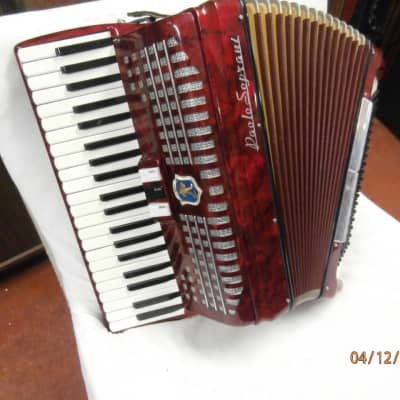 PAOLO SOPRANI 120 bass piano accordion 1970-1980 red marble