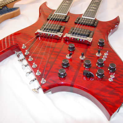 B.C. Rich Custom Shop Handmade Bich Doubleneck Guitar Trans Red image 10