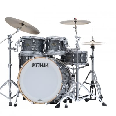 Tama WBR52RZS-CCO Starclassic Walnut/Birch Duracover Wrap Shell Kit 5 pcs - Charcoal Onyx/Chrome HW image 4