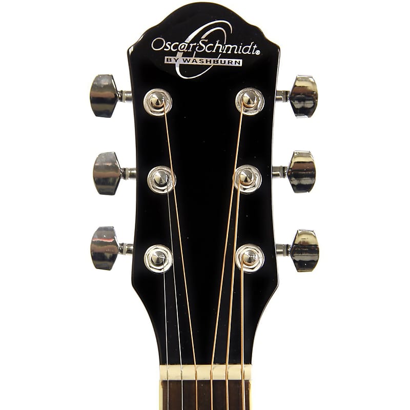 Oscar Schmidt OG10CEFTBLH Left-Handed Concert Acoustic Electric Guitar,  Transparent Black