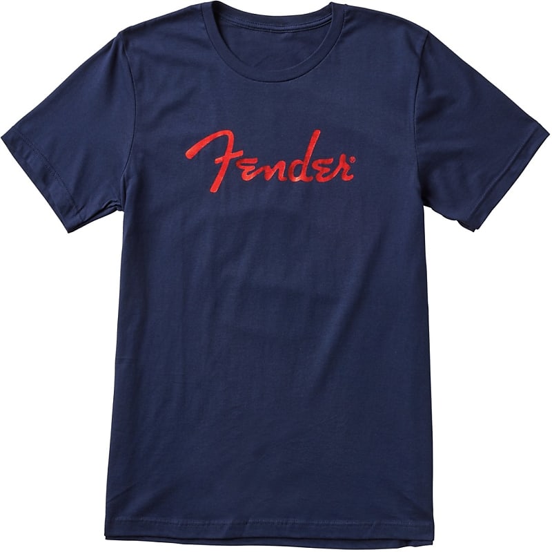 Fender Foil Spaghetti Logo T-Shirt, Blue, Size Small, Model #9123013096 image 1