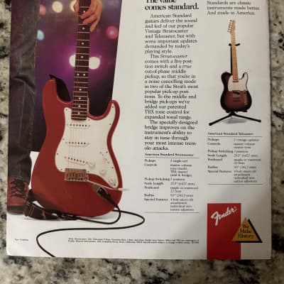 Fender Guitar Brochure Catalog 1988 reissue Stratocaster Telecaster Precision Jazz Bass P American standard Yngwie Malmsteen 52 62 57 Eric Clapton image 7