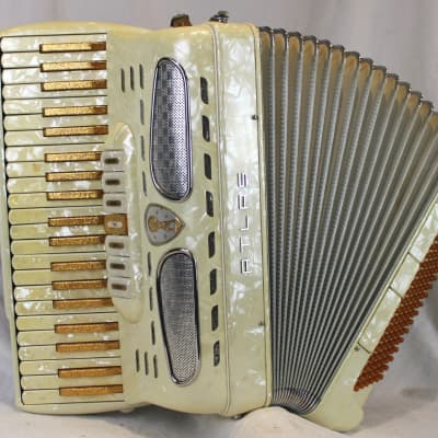6823 - Gold Ivory Atlas Piano Accordion LMH 41 120 for sale