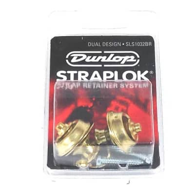 Dunlop Strap Locks - Guitar - Dual Design Strap Retainer System Brass