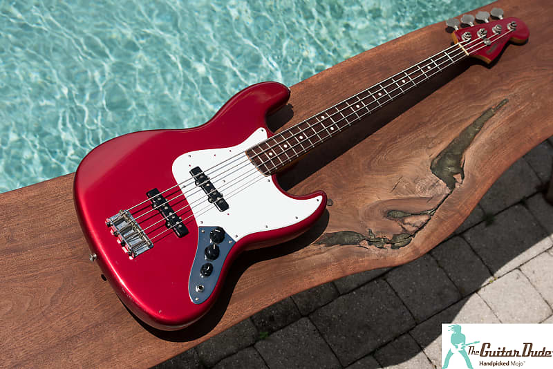 Vintage 1983 Fernandes The Revival Critic Bass RJB-75-60 Candy Apple Red  Lawsuit Jazz Bass