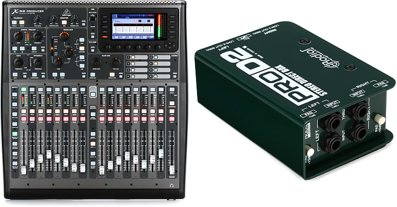 Behringer X32 Producer 40-channel Digital Mixer Bundle with Radial ProD2  2-channel Passive Instrument Direct Box | Reverb