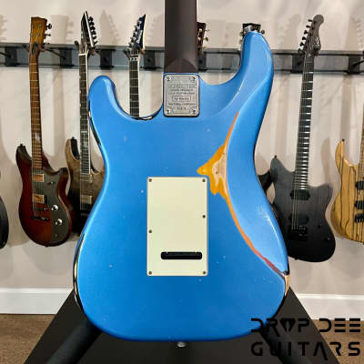 Schecter USA Custom Shop Nick Johnston Traditional Electric Guitar w/ Case-Lake Placid Blue over 3-Tone Sunburst (Heavy Relic) image 14