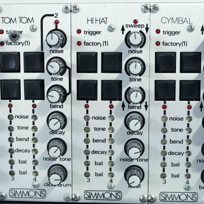 Simmons SDS5 / SDSV Modular Drum Synthesizer with Hi Hat Module + 7 Pads + MIDI in ATA Cases 1981 image 6