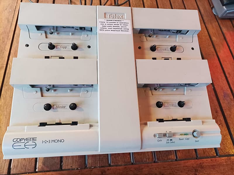 Telex Copyette EH 123 Tape Duplicator 1980 blanc gris Reverb