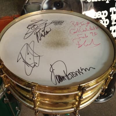 Bun E. Carlos’s Cheap Trick, 1929 Brass on Brass 14×5. Lap Of Luxury, SIGNED BY WHOLE BAND! image 2