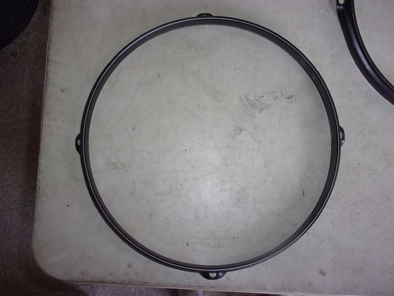 12" Black Drum Rim Metal Hoop with 4 hole pattern new pulled from a New SPL drum w/ shell damage image 1