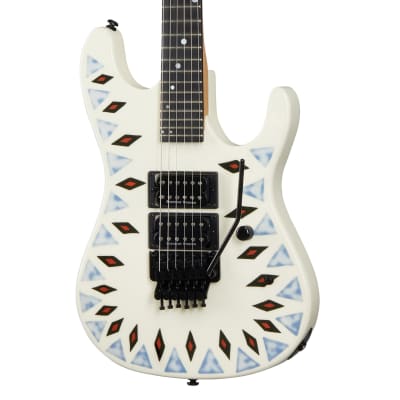 Kramer NightSwan Guitar w/Floyd Rose - Vintage White w/ Aztec Graphic image 1