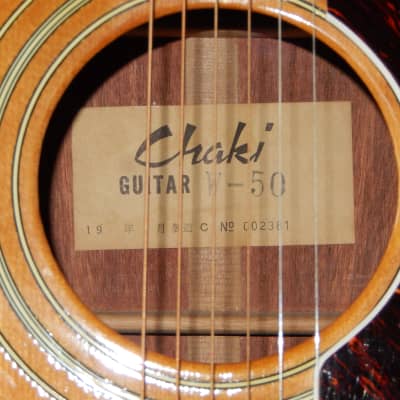 MADE IN JAPAN - CHAKI W50 1975 - ABSOLUTELY MAGNIFICENT - GIBSON STYLE - ACOUSTIC CONCERT GUITAR image 3