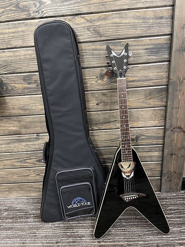 Dean Flying V Acoustic VCO-CBK - Gloss black