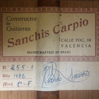 1982 RICARDO SANCHIS CARPIO  flamenco blanca “1a” (spruce/cypress) image 18