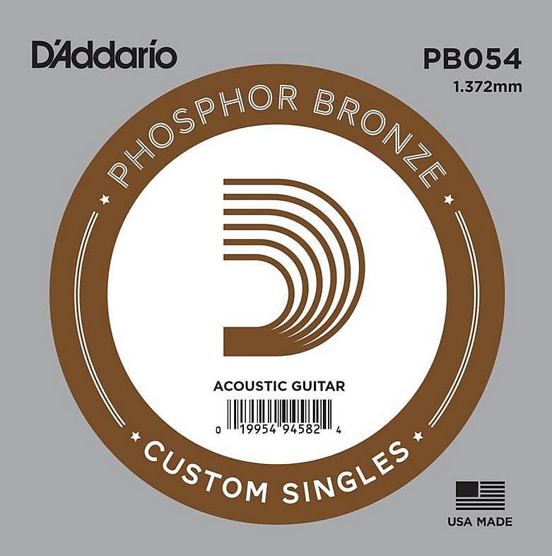 D'Addario PB054 Phosphor Bronze Wound Acoustic Guitar Single String, .054 image 1