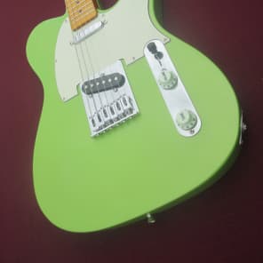 Blue Frog Made in the USA Single CutawayCustom Guitar 2015 Tequila Lime Nitro image 7