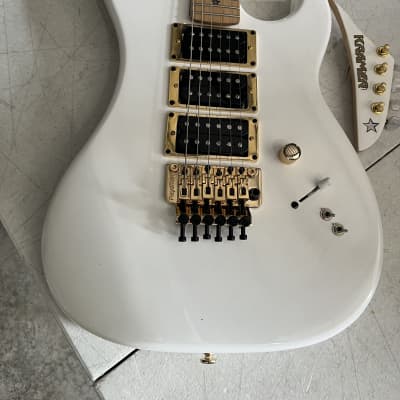 Kramer  Jersey Star Electric Guitar Antique White, headstock broken, u fix it, as is image 5