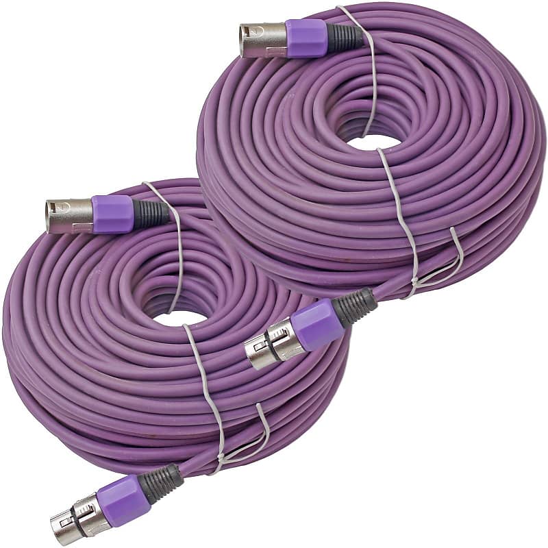 2 Male To Female 3Pin Xlr Cables For Powered Speakers 100Ft Reverb