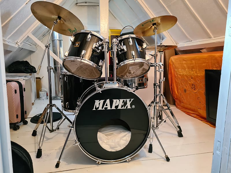 Mapex Full Kit 80's to early 90's Black Gloss Reverb UK