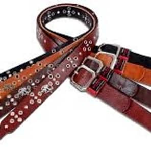 Red Monkey MOTOR CITY GUITAR STRAP  (56-60") Black with Nickel image 1