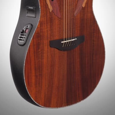 Ovation CE44P-FKOA Exotic Celebrity Elite Plus Selected Figured Top Mid-Depth Lyrachord Body Nato Neck 6-String Acoustic-Electric Guitar image 5