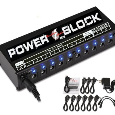 MEC Power Block HB/10 Power Supply 10 Isolated Output 9V 12V 18V Effect Pedal Power Supply image 1