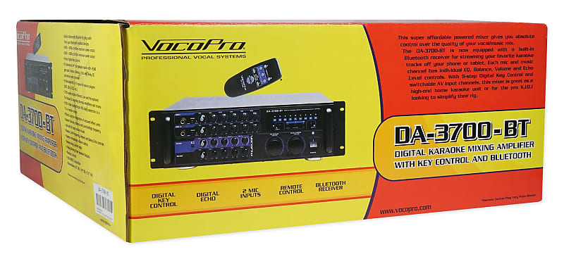 VOCOPRO DA-3700-BT 200w Digital Karaoke Mixer Amplifier w/ Bluetooth  Receiver