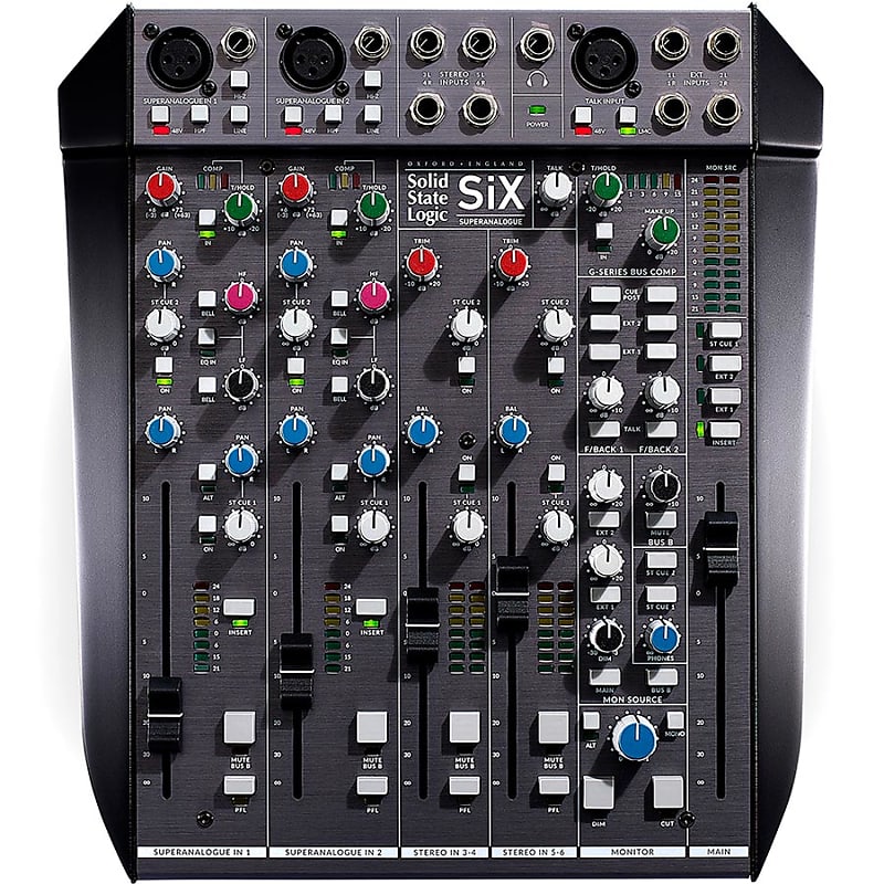 SSL SiX Six-Channel Small Format Desktop Mixer with Two SuperAnalogue Preamps image 1