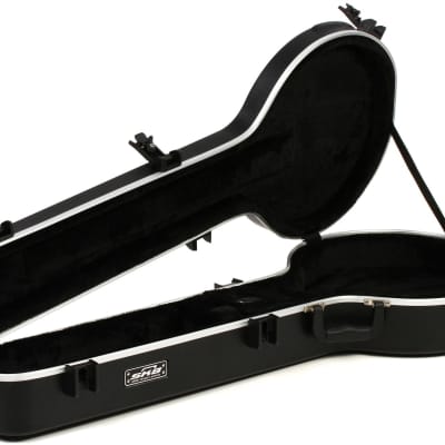 SKB 1SKB-50 Universal 4/5-String Banjo Case  Bundle with D'Addario Classic Leather Banjo Strap - Black image 2