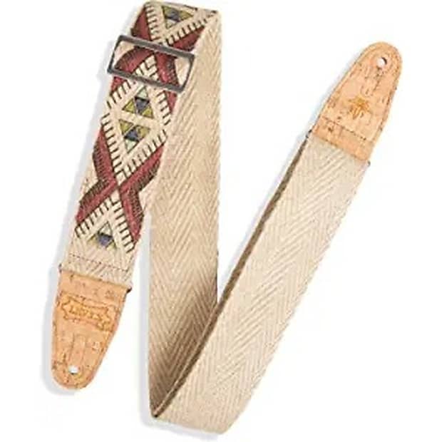 Levy's MH8P002 2" Hemp Vegan Guitar Strap Diamond Design Reverb