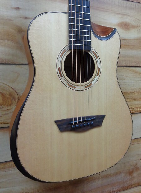 Washburn WCDM15SK Mahogany Semi-Cutaway 3/4 Acoustic Guitar Natural image 1