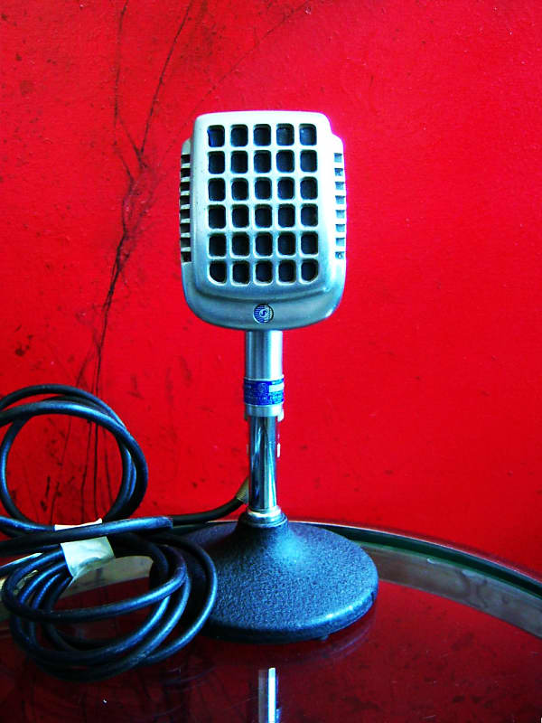 Vintage 1940's Shure 737A crystal super cardioid microphone / retro mod dynamic Satin Chrome w period cable 55 55S 708A # 2 image 1