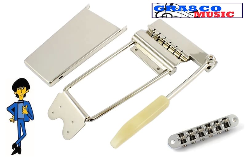 Allparts Long Vibrola Maestro Tremolo Tailpiece Nickel