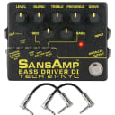 Tech 21 SansAmp Bass Driver V2 DI Box Preamp Stompbox Effects Pedal + Cables