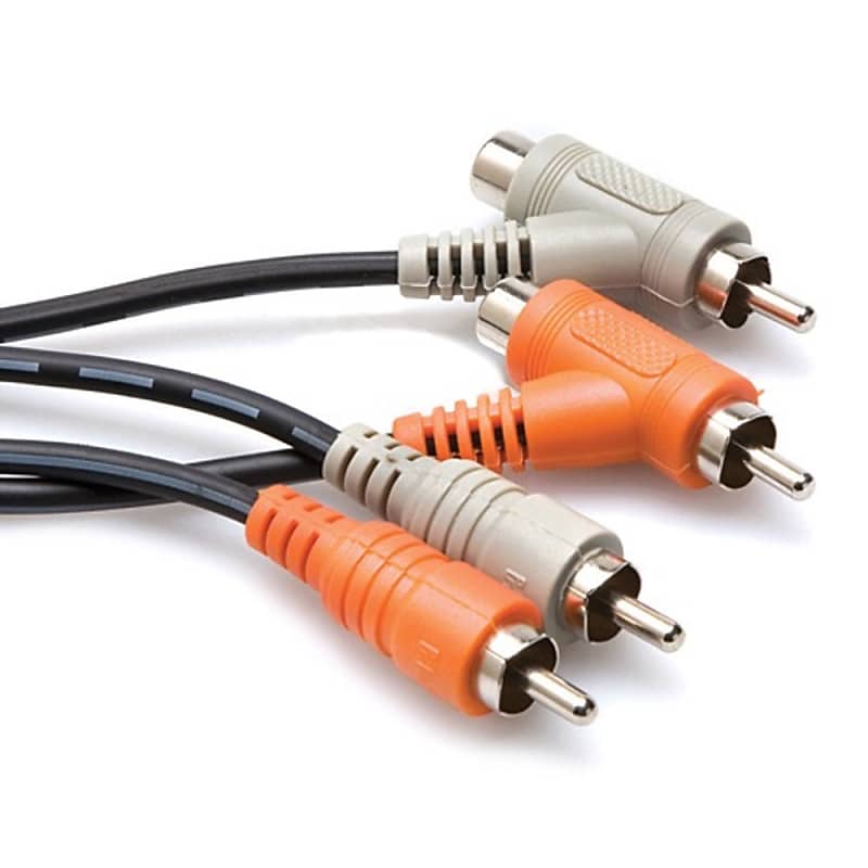Hosa CRA-202PB Stereo Interconnect Cable Dual RCA to Dual Piggyback RCA (2m, 6.6ft) image 1