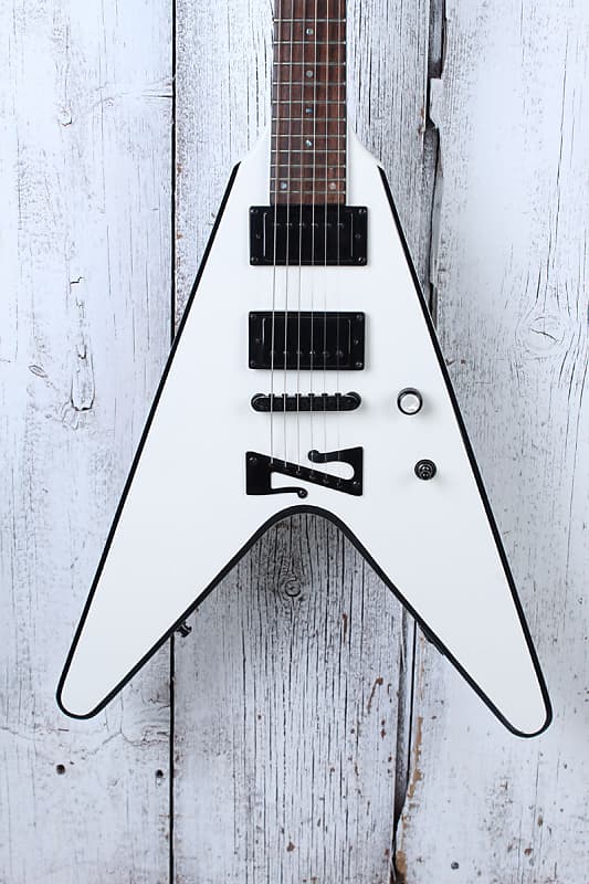 Sozo Z Series ZVW Flying V Electric Guitar White w Black Bevel w Hardshell Case image 1