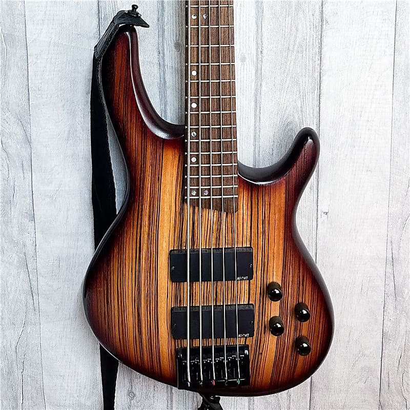 Cort Artisan Bass C5Z Bass, Zebrano Antique Brown Burst, | Reverb