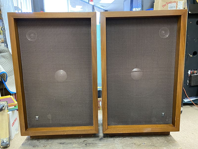 Pair of Vintage JBL C-35 C35 Speakers Walnut Cabinets 030 System D-130 Woofer 075 Tweeter &amp; N-2400  			