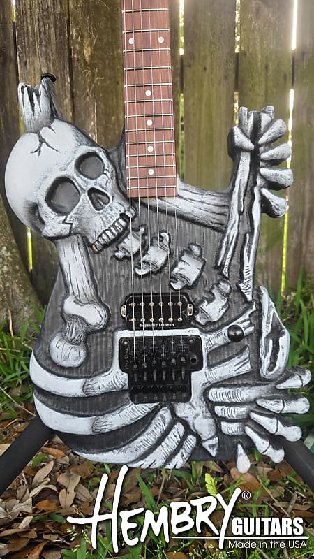 HEMBRY Skull and Bones guitar for George Lynch mom fans | Reverb