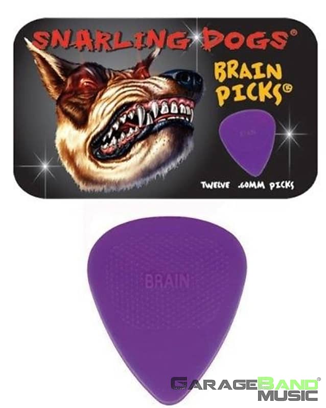 Snarling Dogs Brain Guitar Picks 12-pack Tin, .60 mm image 1