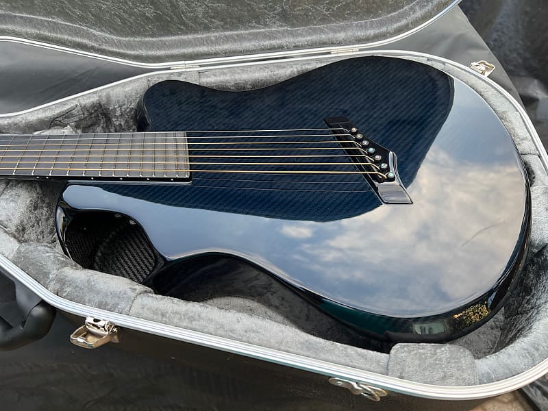 Emerald X20-7 2019 Blue with factory pickup 7-string acoustic carbon fiber image 1