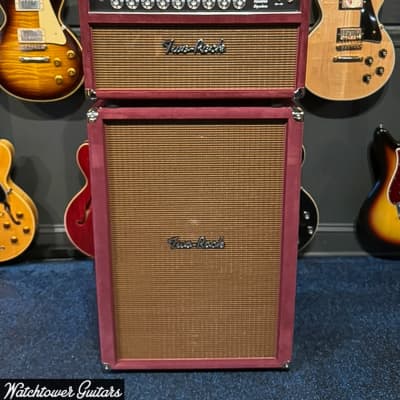 Two Rock Classic Reverb Signature 100/50 Watt Head & 2x12 Cabinet Burgundy Suede with Oxblood Grill for sale